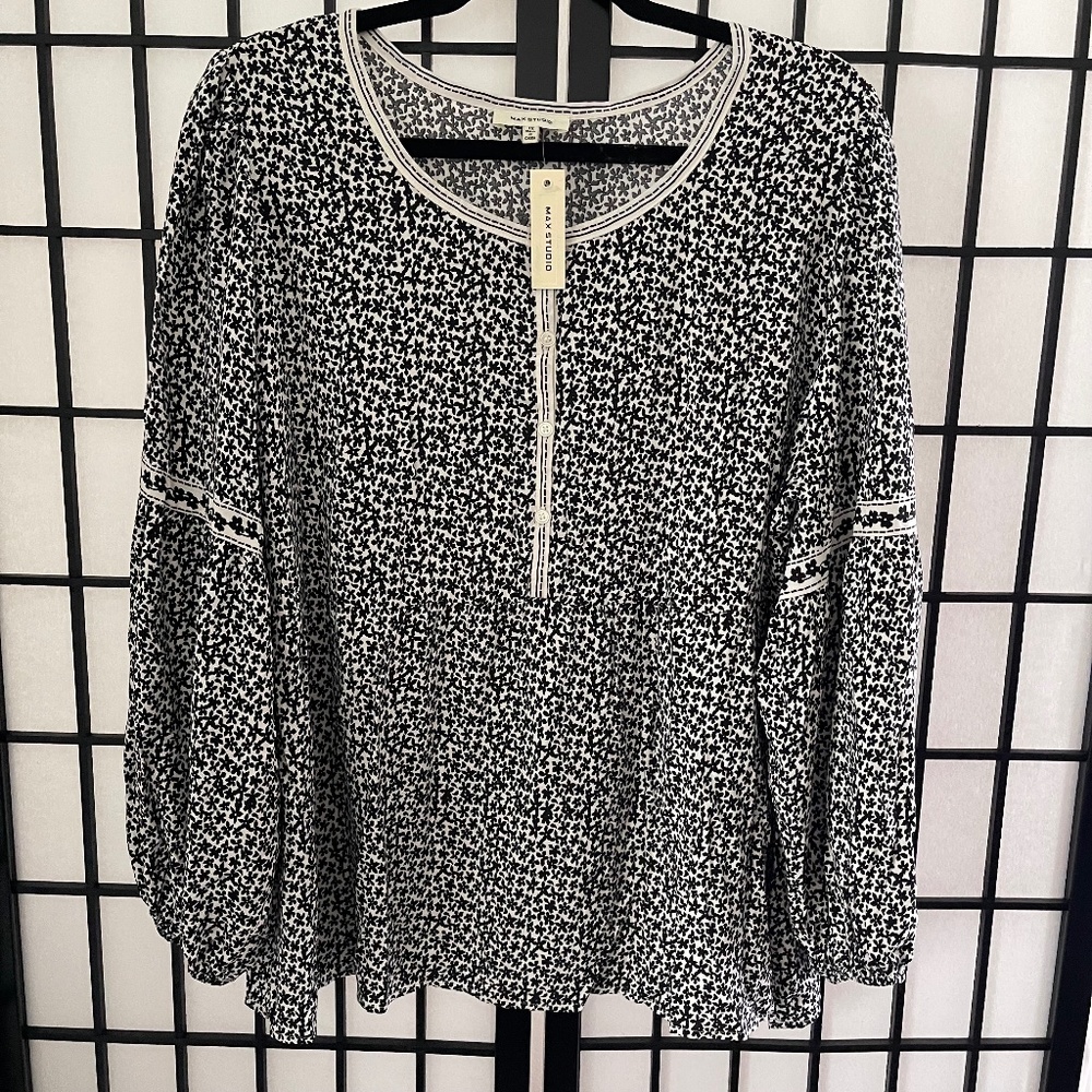 Max Studio Baby Doll Top - SIZE 1X ~ SUPER CUTE